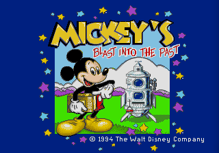 Mickey's Blast into the Past title screen for Sega Pico